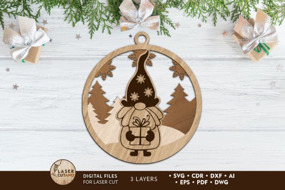 Download Christmas Gnome Ornament, Wood Cut and P - Wood cut Collection