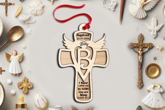 Download SVG Cross Letter B Laser Ornament Gift - Gift Collection
