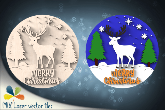 Download Layered Reindeer Sign SVG File - Reindeer Collection