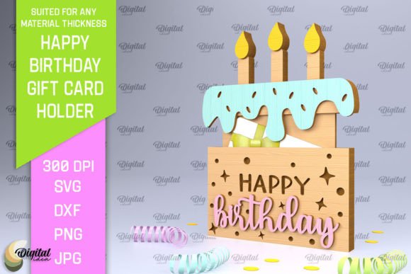 Download Birthday Gift Card Holder Laser Cut - Gift Collection
