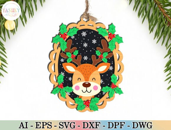 Download Reindeer Ornament SVG - Reindeer Collection