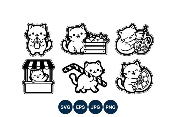 Download Black and White Cat Juice and Fruit - Black and white cat Collection