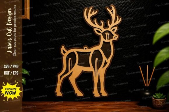 Download Christmas Reindeer Laser Cut SVG Design - Reindeer Collection