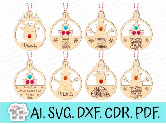 Download Personalized Bauble Reindeer SVG Laser - Reindeer Collection