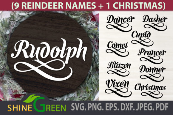 Download Reindeer Names Bundle - Christmas Rounds - Reindeer Collection