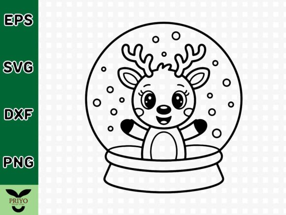 Download Christmas Snow Globe with Cute Reindeer - Reindeer Collection