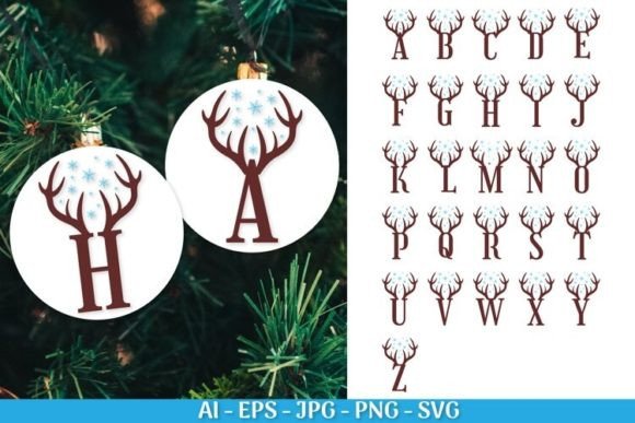 Download Christmas Monogram Alphabet Reindeer - Reindeer Collection