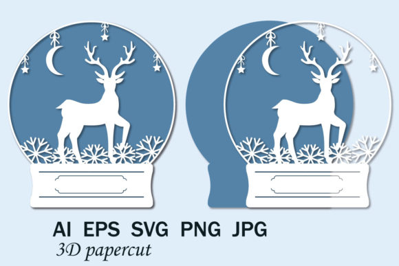 Download Snow Globe Christmas Reindeer SVG - Reindeer Collection