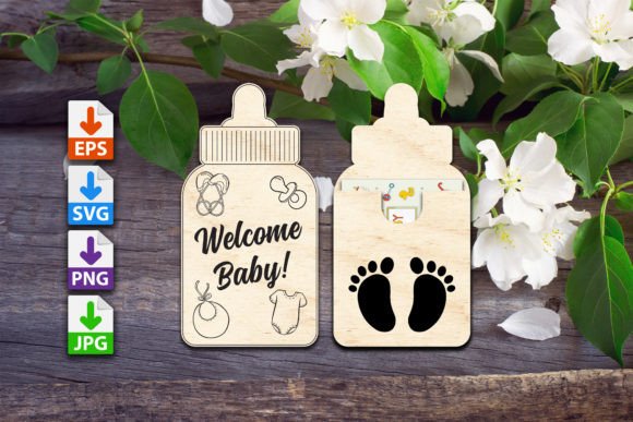 Download Welcome Baby Bottle Gift Card Holder - Gift Collection