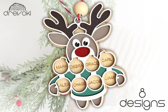 Download Reindeer Christmas Ornament Svg Laser - Reindeer Collection